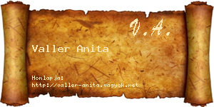 Valler Anita névjegykártya